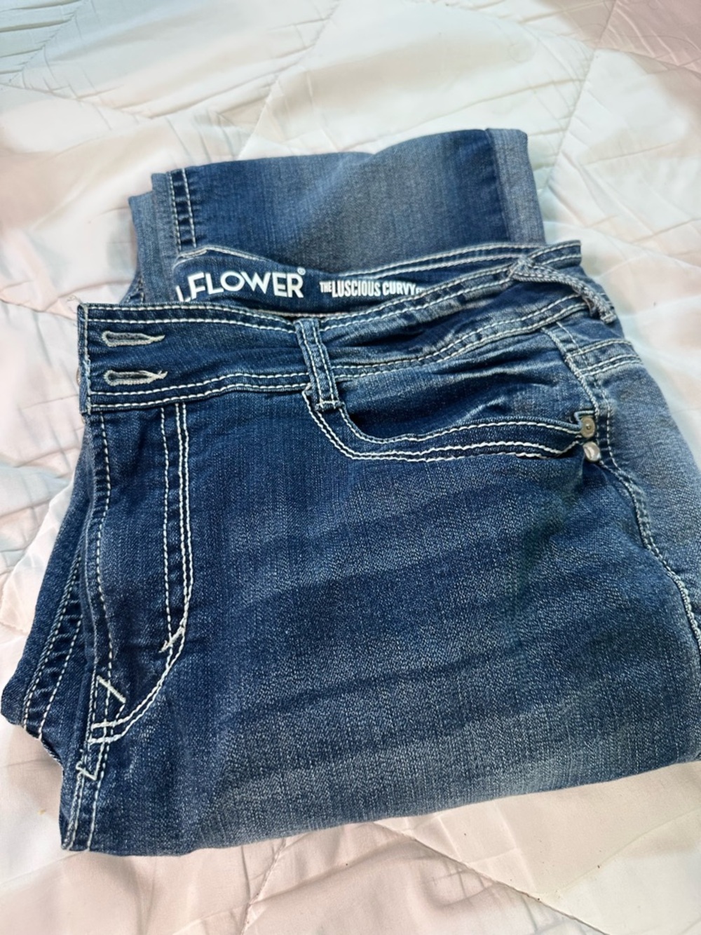 WALLFLOWER Luscious Curvy Blue Women's Jeans - 16 LONG TALL